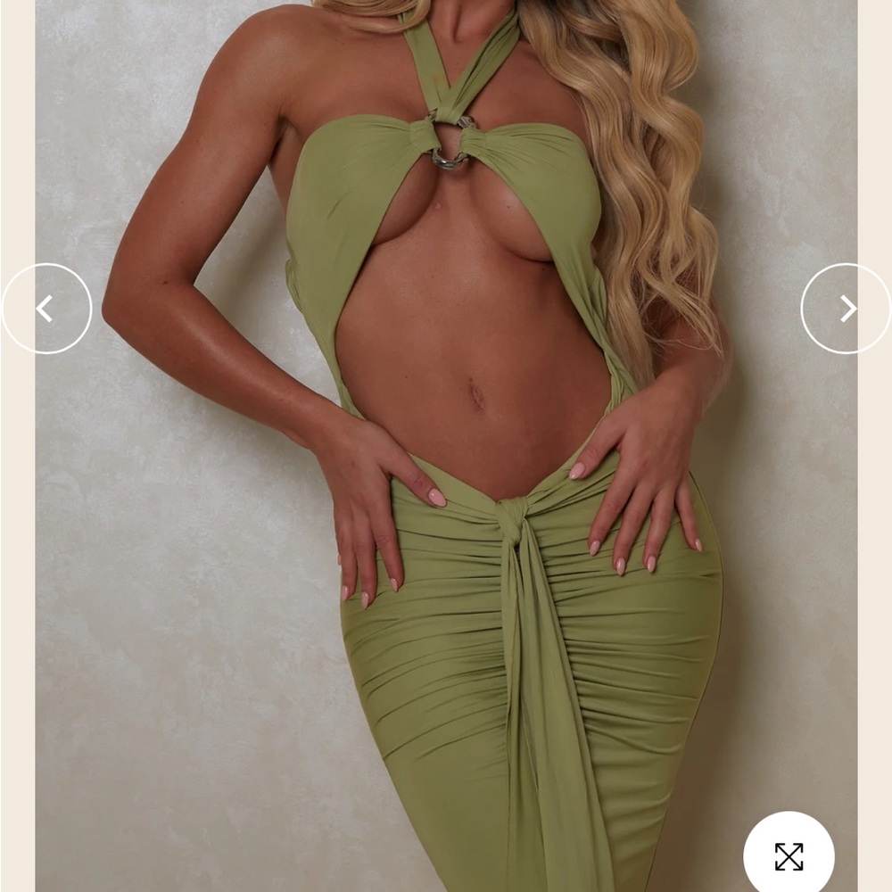 The pleated halter maxi dress- Sage marsthelabel